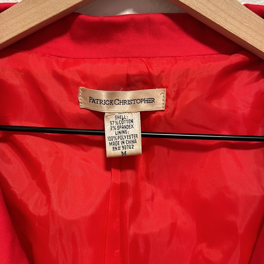 Patrick Christopher Red Jacket Size Medium - image 3